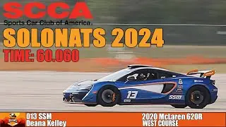 A McLaren 620R drives a 60.060 on West Course at SCCA Solonats 2024