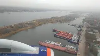Аэрофлот. Суперджет. Посадка в Астрахани. 11.11.2017. Aeroflot. Superjet. Astrakhan. Landing.