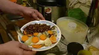 У КОГО БОЛИТ ЖЕЛУДОК.Рыбка сибас на пару совощами и фасолью.