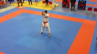 K1 Salzburg 2017, kata male semifinal, Shimbaba JPN vs Uemura JPN