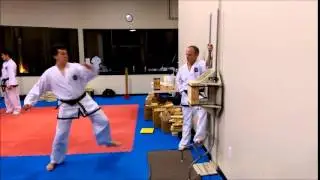 Board breaking -  5 board turning kick