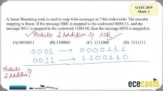 GATE 2019 Digital Electronics Hamming Code 