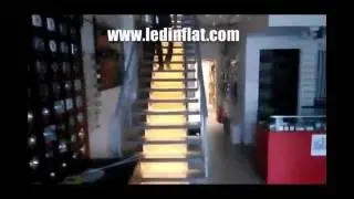 Светодиодная подсветка лестницы в магазине в Литве
