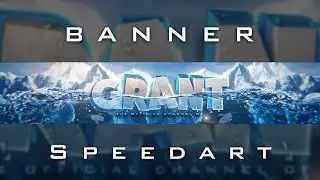 Photoshop - INSANE Ice Themed Youtube banner SPEEDART!!!