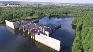 Плотина возле села Белянка с дрона.