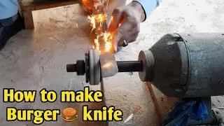 We made Kabar Knife With using home grinder  || How to make Burger Knife? ||