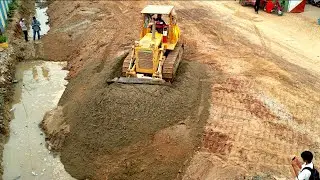 Extreme Full Video Wonderful Project Of Building Foundation Village Road Dozer Leveling Sand & Stone