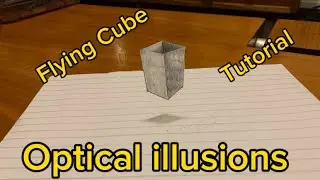 Flying cube optical illusion step by step