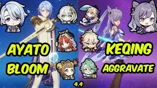 C0 Ayato Nilou Bloom and C1 Keqing Aggravate | Genshin Impact Spiral Abyss 4.4 Floor 12 Showcase