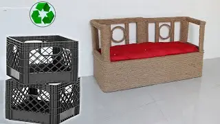Amazing Reuse Ideas Plastic Crate into Table & Couch, Jute Craft Ideas