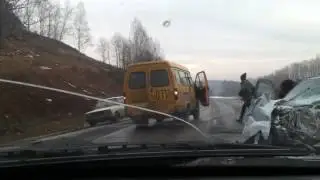 Жесткая авария!Трасса Кемерово-Яшкино
