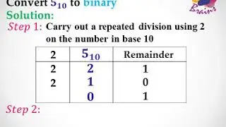 NUMBER BASE - CONVERSION OF BASE TEN TO BASE TWO