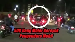 DETIK DETIK PENGENDARA MOBIL DI KEROYOK GENG MOTOR DI MAKASSAR