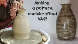 Making a large, marble effect pottery VASE tutorial