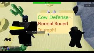 Defeating SwordMan King! {Normal Round Solo Triumph}  || [Roblox] Cow Defense