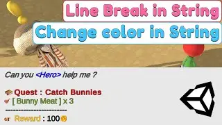 Unity How to change color in a String or Text | How to add Line Break in String - Visual Scripting
