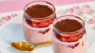 OVERNIGHT OATS DE MORANGO - café da manhã saudável - aveia dormida