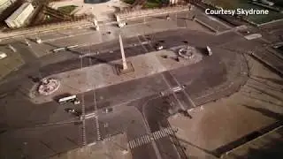 Drone footage reveals empty streets of Paris