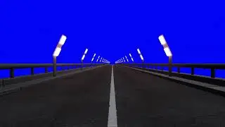 Driving along a road with lights Highway Blue Green screen, Animated Abstract VFX Background Loop