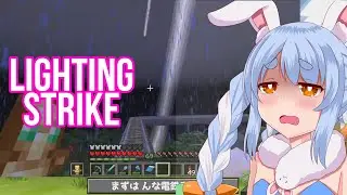 Pekora Almost Got Struck By Lightning While Riding Nna Railway | Minecraft [Hololive/Sub]