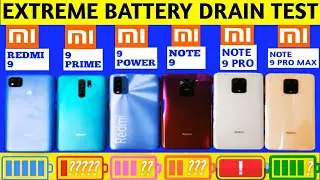 Redmi Note 9 Pro Max vs Note 9 Pro vs Note 9 vs Redmi 9 Power vs Redmi 9/Prime |  Battery Drain Test