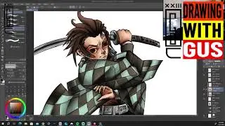 Tanjiro Fan Art Pt 3-demon Slayer- CSP and Wacom-Painting Light
