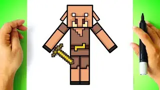 How to DRAW PIGLIN MINECRAFT