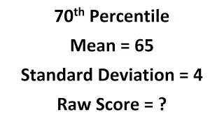 Find the Raw Score given the ff. variables: Percentile, Mean, and Standard Deviation