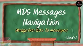 MDG Error / Warning Messages Navigation | Navigation links to Messages in MDG | By Venkat TechEdu