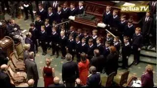 Koningsfeest 2012: De Brabançonne in een uitvoering van de 'Petits Chanteurs'