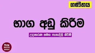 භාග අඩු කිරීම - ගණිතය - 6, 7 ශ්‍රේණි