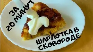 Шарлотка в сковороде за 20 минут! САМЫЙ БЫСТРЫЙ ПИРОГ