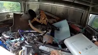 Loading truck with 800 pounds of scrap metal for money