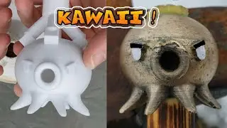 Tête de masse pieuvre en bronze avec la technique du PLA perdu! KAWAII!