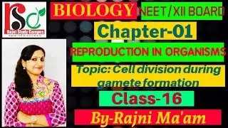 Topic: Cell division during gamete formation | Class-16 Of chapter-01 Reproduction in Organisms