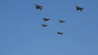 AFW 2023 Hellenic Air Force F-16 2x Mirage 2000-5 Rafale 2x F-4E Phantoms flypast