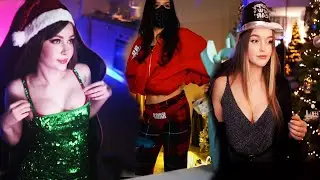НОВОГОДНИЕ НАРЯДЫ СТРИМЕРШ #twitch #2023 #стримершакарина #tenderlybae #ahrinyan #ahegao