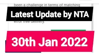 Latest Update by NTA / Ugc/Nta Latest Update