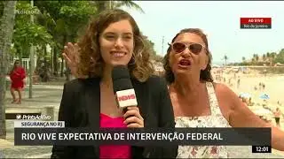 [HD] Senhora invade link da Globo News gritando 