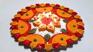 Aarti Thali Decoration-Decorate the aarti plate with flour-Pooja thali decoration ideas #thali #diy