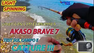 LIGHT SPINNING - MONTO ACTION CAM AKASO BRAVE 7 - TEST E CATTURE !!!