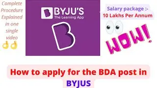 How to apply for BDA (Business Development Associate) job role in BYJUS || How to apply in BYJUS