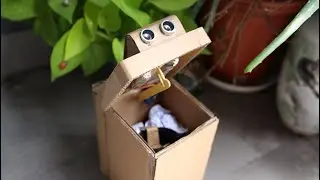 Сделайте умный мусорный бак - используя картон, Arduino, сервопривод и ультразвуковой датчик