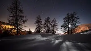 Зимняя песня природы. Звук ветра и костра.