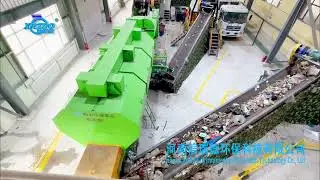 Domestic waste sorting production line