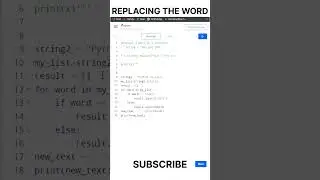Replacing a word in sentence #tranding #viral #python #codingtutorial #word replace #programiz