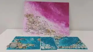 Коллекция ярких картин с белыми морскими камнями