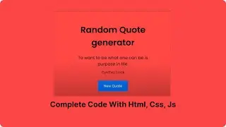Random Quote Generator Video with HTML, CSS, JS || Complete code