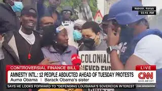 Barack Obama's sister was tear gassed during the anti-finance bill protests in Kenya.
