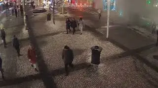 На Европейском бульваре загорелась новогодняя декорация
